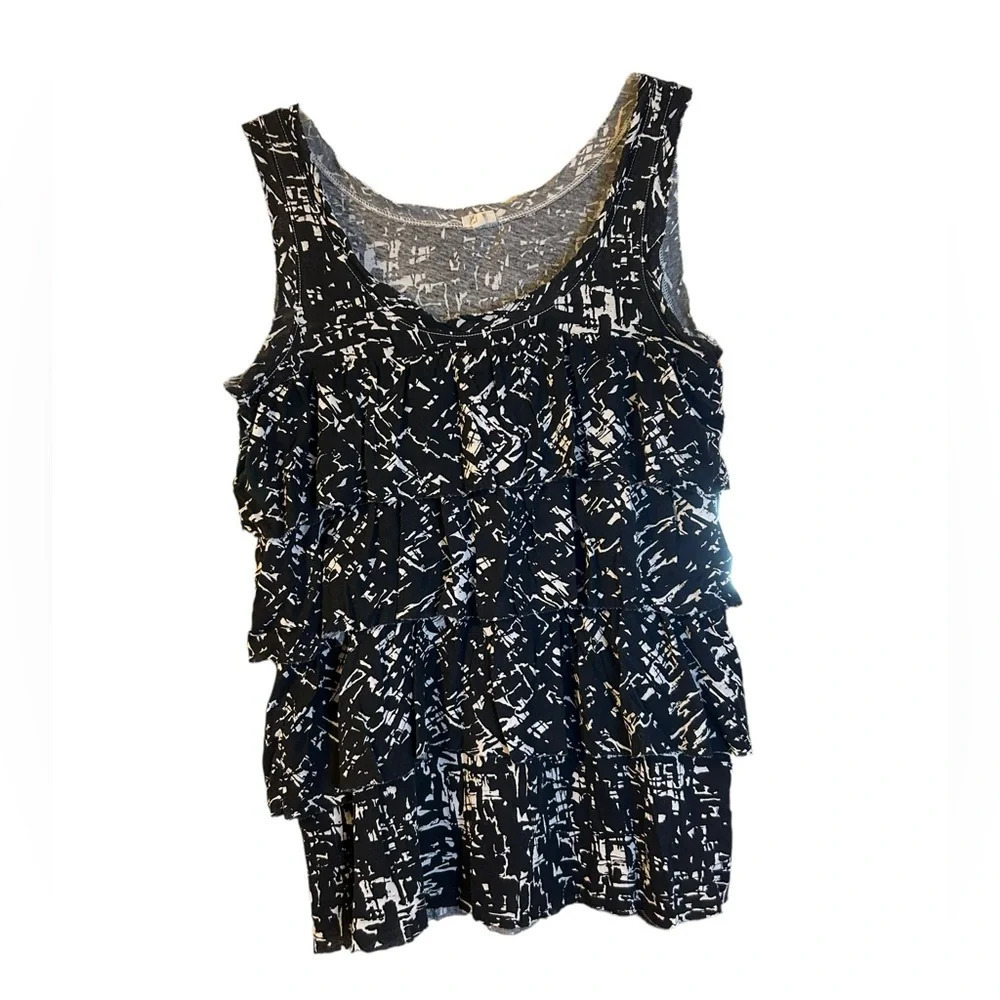 J.Crew Black and White Tiered Blouse